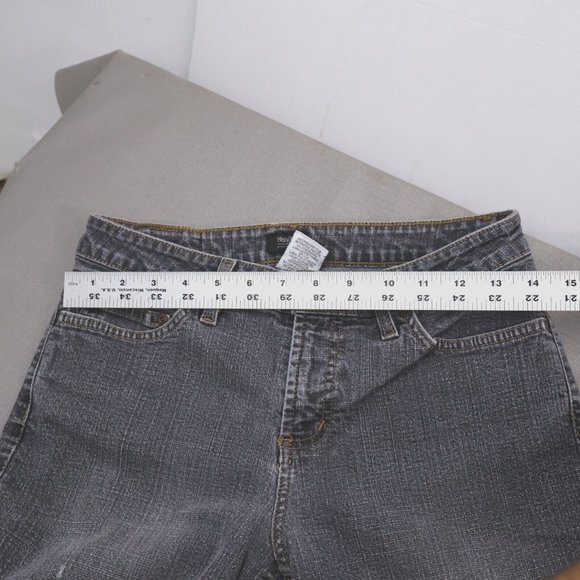 Mossimo Distressed Black Jeans Size 6 Stretch Women Bikercore Edgy Punk Boot Cut - Picture 3 of 16